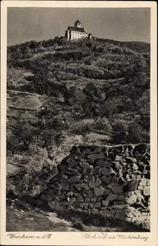 Ak Weinheim an der Bergstraße Baden, Blick auf die Wachenburg