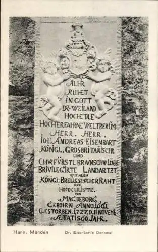 Ak Hann. Münden in Niedersachsen, Denkmal von Dr. Eisenbart