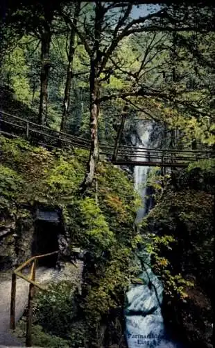 Ak Garmisch Partenkirchen in Oberbayern, Partnachklamm, Wasserfall