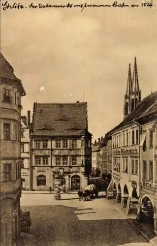 Ak Görlitz in der Lausitz, Alter Markt, steinerne Lauben, 1526,  Architektur