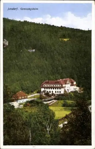 Ak Jonsdorf in der Oberlausitz Sachsen, Genesungsheim, hügelige Umgebung, malerische Aussicht