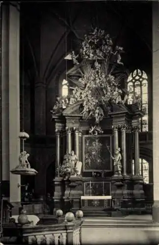 Ak Schneeberg im Erzgebirge, Altar der St. Wolfgangskirche
