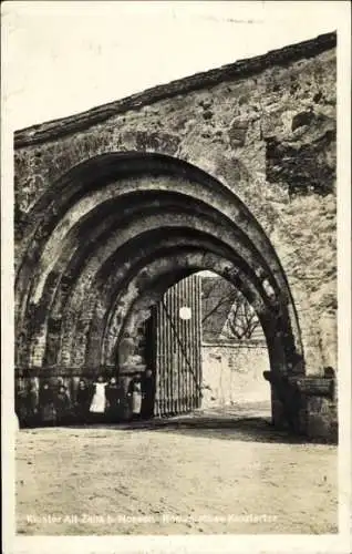Ak Alt Zella Nossen in Sachsen, Kloster Alt-Zella, romantisches Klostertor,  Architektur, Schwarz