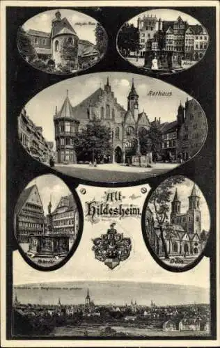 Ak Hildesheim in Niedersachsen, Alt- Rathaus, verschiedene  Gebäude