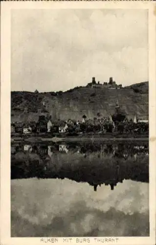 Ak Alken Mosel, Flusspartie, Burg Thurant, Uferblick