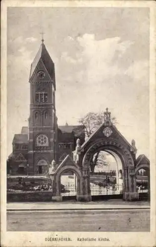Ak Odenkirchen Mönchengladbach am Niederrhein, Katholische Kirche, s Gebäude, Tor im Vordergrund,