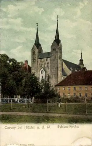 Ak Höxter in Nordrhein Westfalen, Corvey, Blick auf die Schloss Kirche