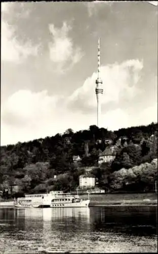Ak Dresden Wachwitz, Fernsehturm, Blick vom Wachberg