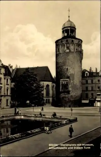 Ak Görlitz in der Lausitz, Marienplatz, Museum, Annenkapelle, Dickem Turm