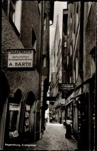 Ak Regensburg an der Donau Oberpfalz, Kramgasse, Tabakwaren A. Barth, Obermeier Bürsten-Pinsel