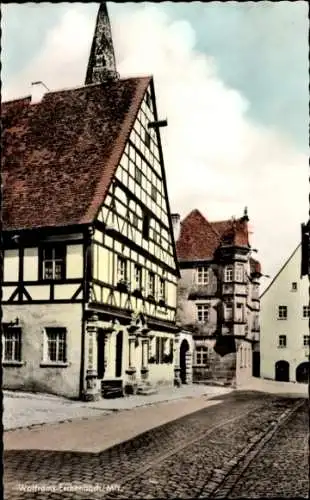 Ak Wolframs-Eschenbach in Bayern, Historisches Gebäude, Gasthof, Café, alte Architektur