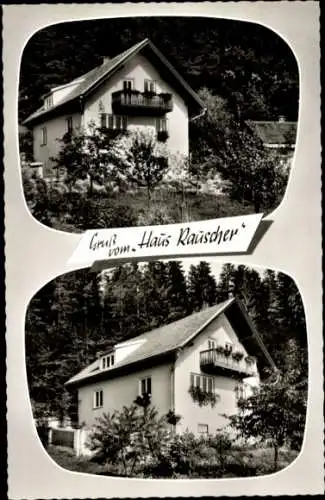 Ak Lindberg Bayerischer Wald Niederbayern, Haus Rauscher, zwei Ansichten, Natur, Balkon, Gruß