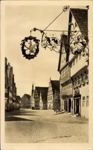 Ak Dinkelsbühl in Mittelfranken, Weinmarkt, Wohnhäuser, Geschäfte