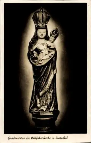 Ak Rosenthal Bielatal Sächsische Schweiz, Gnadenstatue, Wallfahrtskirche, Statue mit Krone, Mutte