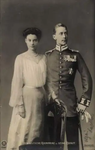 Ak Kronprinzenpaar, Kronprinz Wilhelm von Preußen, Kronprinzessin Cecilie