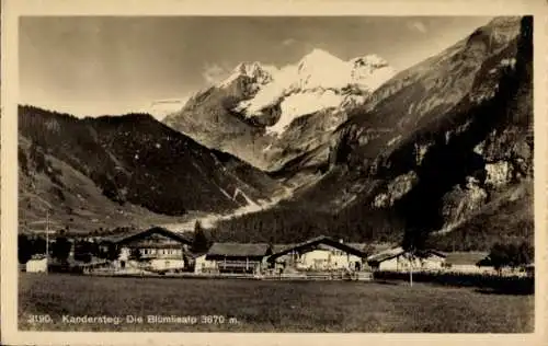 Ak Kandersteg Kanton Bern, Berge, Blümlisalp, Alpenlandschaft, Bauwerke