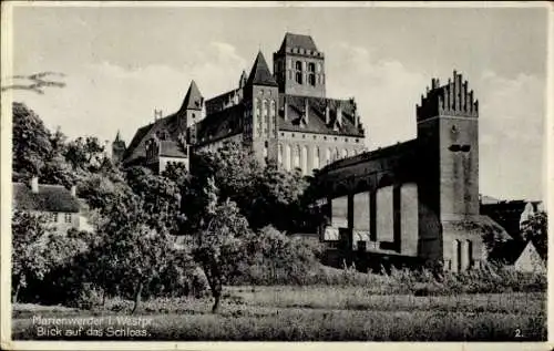 Ak Klecewo Klötzen Kreis Marienwerder Westpreußen, Blick auf das Schloss,  Westpreußen