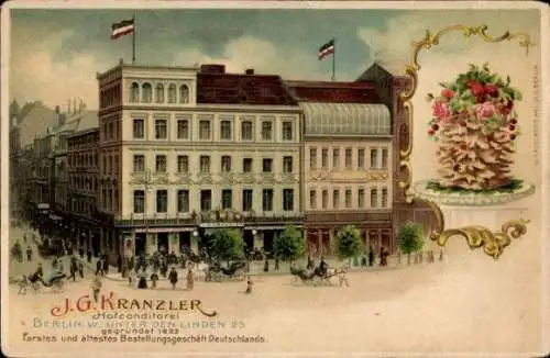 Litho Berlin Mitte, Hofkonditorei J. G. Kranzler, Unter den Linden 25