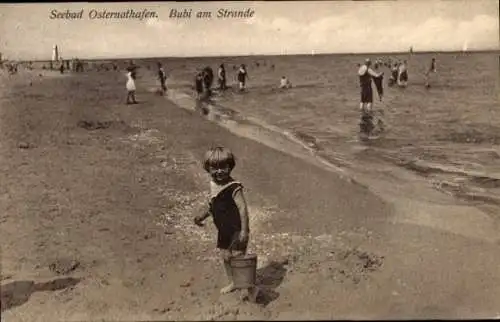 Ak Chorzelin Osternothafen Świnoujście Swinemünde Pommern, Bubi am Strande