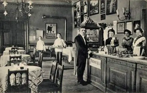 Ak Bischofswerda in Sachsen, Bahnhof, Restaurant