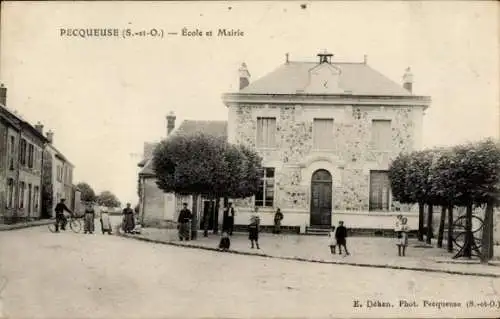 Ak Pecqueuse Essonne, Schule, Rathaus
