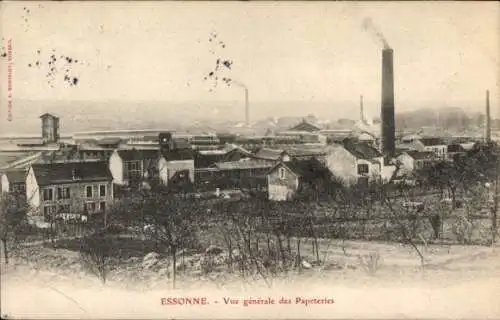 CPA Essonne, vue générale des Papeteries