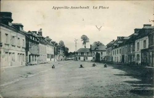 Ak Appeville Annebault Eure, La Place