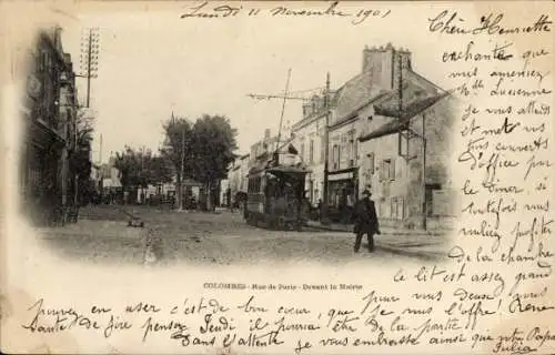 Ak Colombes Hauts de Seine, Rue de Paris, devant la Mairie