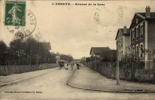 Ak L'Abbaye Livry Gargan Seine Saint Denis, Avenue de la Gare