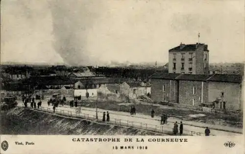 CPA La Courneuve Seine Saint Denis, Catastrophe, 15 Mars 1918