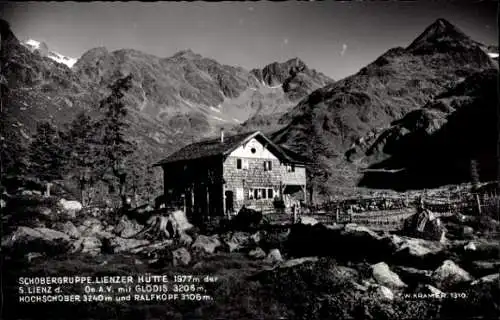 Ak Lienz in Tirol, Schobergruppe Lienzer Hütte, Hochschober, Gloids, Ralfkopf, Berge