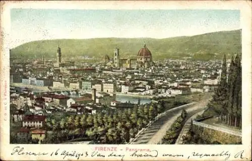 Ak Firenze Florenz Toscana, Panoramaansicht von  Kathedrale, Umgebung