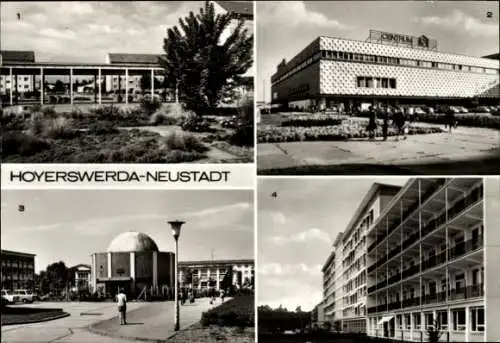 Ak Neustadt Hoyerswerda in der Oberlausitz, Centrum Warenhaus, Planetarium, POS, Kreiskrankenhaus