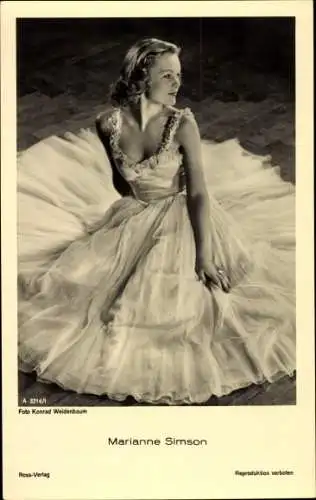 Ak Schauspielerin Marianne Simson, Portrait