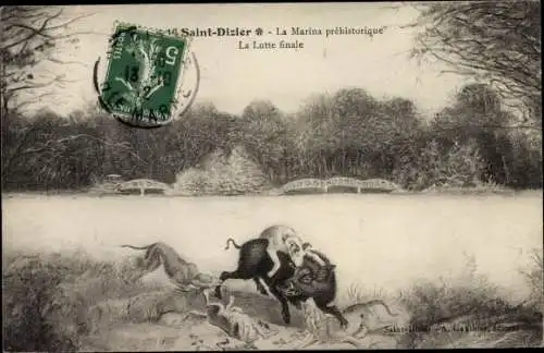 Ak Saint Dizier Haute Marine, La Maina préhistorique, La Lutte finale