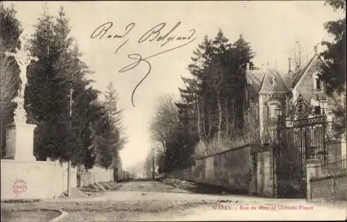 Ak Wassy Haute Marne, Rue de Metz et Château Pissot