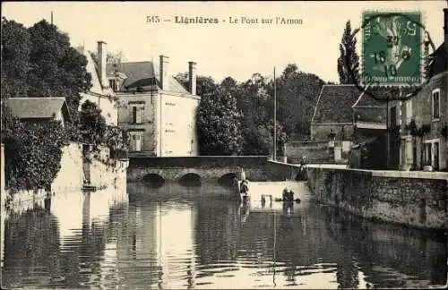 Ak Lignières Cher, Vieilles Pont sur l´Arnon