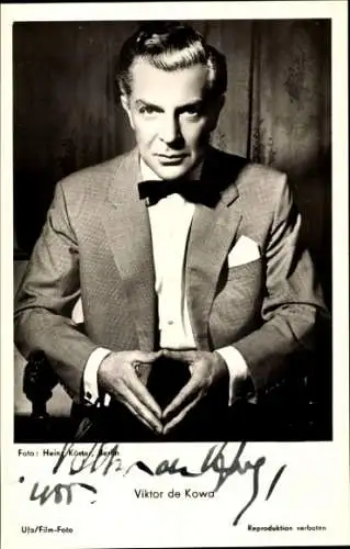 Ak Schauspieler Viktor de Kowa, Portrait, Autogramm