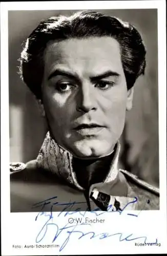 Ak Schauspieler O.W.Fischer, Portrait, Film, Ludwig II Glanz und Ende eines Königs, Autogramm