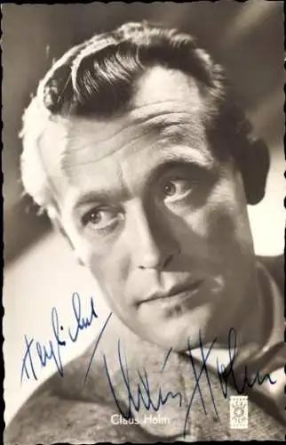 Ak Schauspieler Claus Holm, Portrait, Autogramm, Zwei blaue Augen