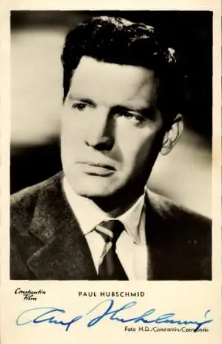 Ak Schauspieler Paul Hubschmid, Portrait, Film Die Frau des Botschafters, Autogramm