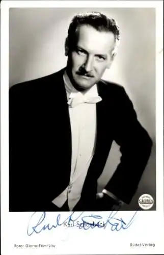 Ak Schauspieler Karl Schönböck, Portrait, Autogramm, Rüdel Verlag