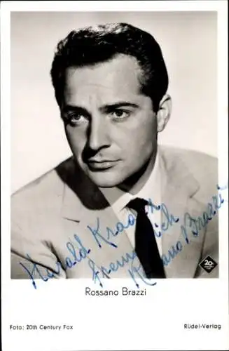 Ak Schauspieler Rossano Brazzi, Portrait, Film Drei Münzen im Brunnen