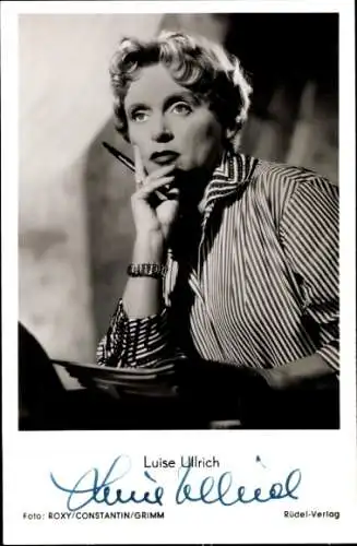 Ak Schauspielerin Luise Ullrich, Portrait, Autogramm, Ihre große Prüfung