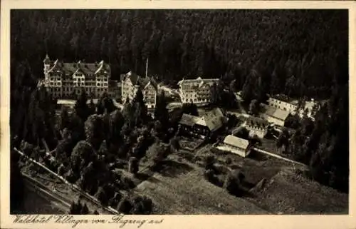 Ak Villingen Schwenningen im Schwarzwald, Waldhotel Villingen, Fliegeraufnahme