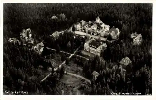 Ak Schierke Wernigerode im Harz, Fliegeraufnahme