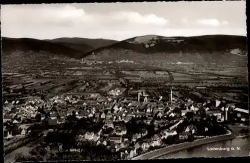 Ak Ladenburg am Neckar Baden, Fliegeraufnahme