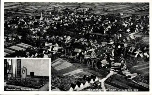 Ak Meißenheim am Rhein Baden, Fliegeraufnahme, Denkmal