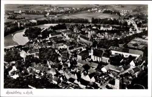 Ak Landsberg am Lech Oberbayern, Fliegeraufnahme