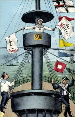 Ak Kriegsschiff, Matrosen, Sprengung der Hälfte